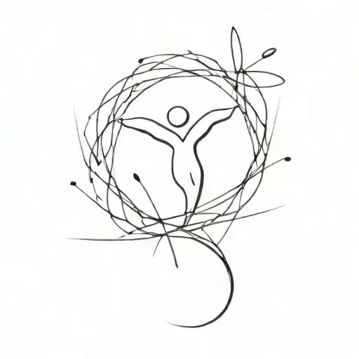 An abstract minimalist tattoo inspired by the concept of unity and togetherness within a family tattoo design idea