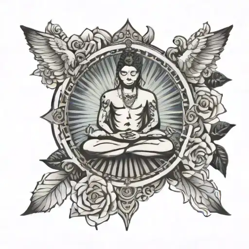 meditation centered equanimity tattoo design idea