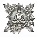 meditation centered equanimity tattoo design idea