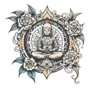 meditation centered equanimity tattoo design idea