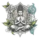 meditation centered equanimity tattoo design idea