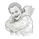 michael myers hugging ghostface tattoo design tattoo design idea