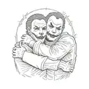 michael myers hugging ghostface tattoo design tattoo design idea