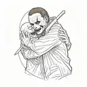 michael myers hugging ghostface tattoo design tattoo design idea