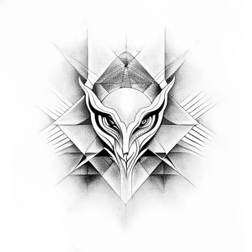 Sacred geometry incorporating angelic and demonic figures tattoo design idea