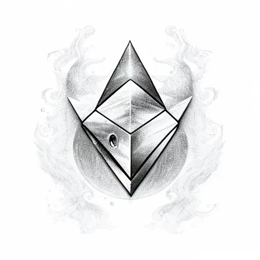 Ethereum logo with a wizard hat on it tattoo design idea