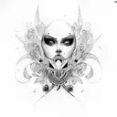 harlequin tattoo design idea