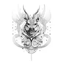 harlequin sad tattoo design idea