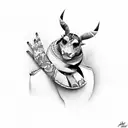 harlequin sad tattoo design idea