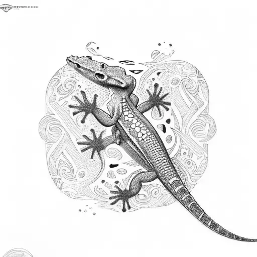 gecko maori tattoo design idea