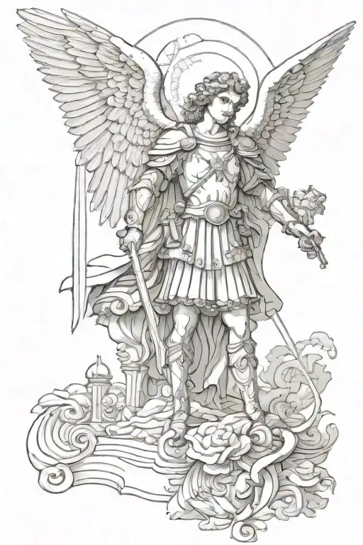 st michael archangel tattoo design idea