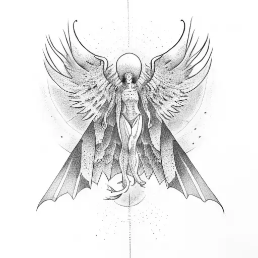 icarus falling from sky  tattoo design idea