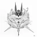 icarus falling from sky  tattoo design idea