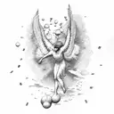 icarus falling from sky  tattoo design idea