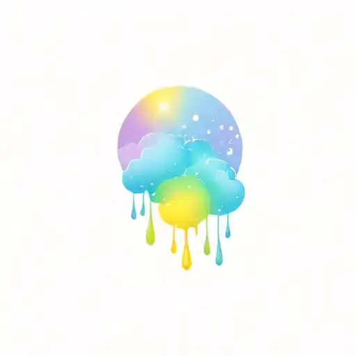 sun shining with rain drops tattoo design idea