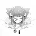 Abstract objects inspired by anime characters tattoo design idea