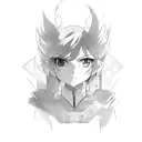 Abstract objects inspired by anime characters tattoo design idea