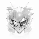 Abstract objects inspired by anime characters tattoo design idea