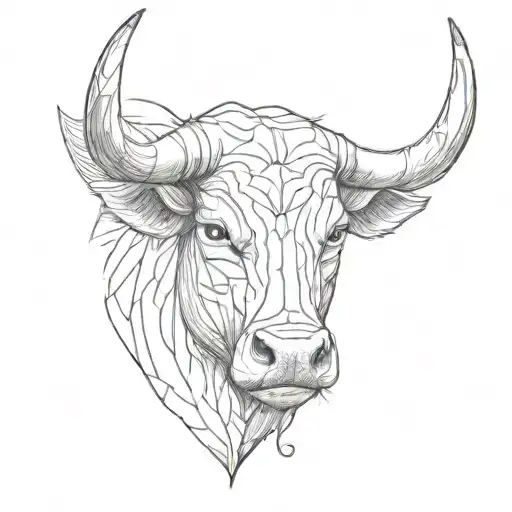 a bull's head tattoo design idea