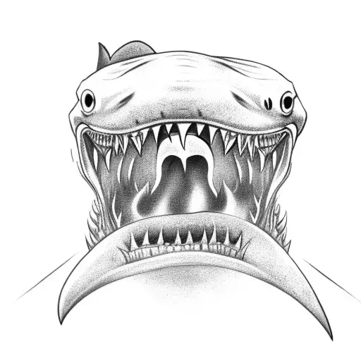 mouth shark tattoo design idea