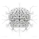 Abstract representation of brain neurons in blackwork tattoo design idea