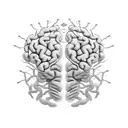 Abstract representation of brain neurons in blackwork tattoo design idea