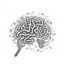 Abstract representation of brain neurons in blackwork tattoo design idea