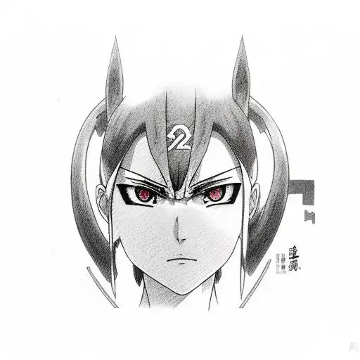 Nagato from Naruto in full growth tattoo design idea