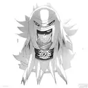 A character from the animated series Naruto Nagato in a moncler brand down jacket tattoo design idea