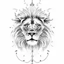 A lion with a skull for a face tattoo design idea