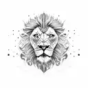 A lion with a skull for a face tattoo design idea