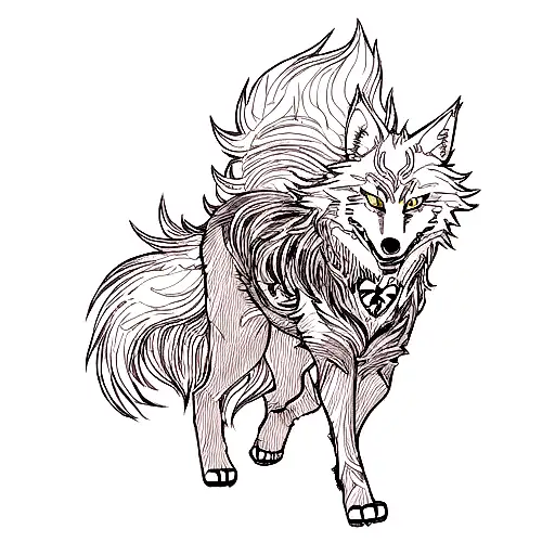 Wolf tattoo design idea