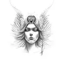 eye dive angel  tattoo design idea