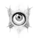 eye dive angel  tattoo design idea