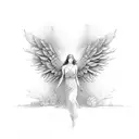 eye dive angel  tattoo design idea