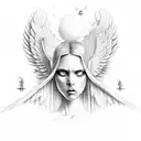 eye dive angel  tattoo design idea