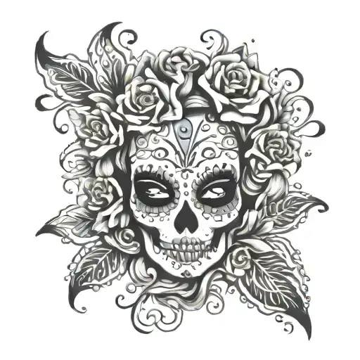 catrina put off a catrina mask tattoo design idea
