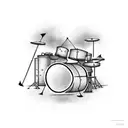 A wind-themed drum set with intricate details tattoo design idea