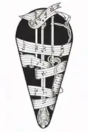 music bars intertwined tattoo design idea