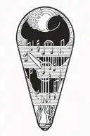 music bars intertwined tattoo design idea