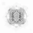 Ayahuasca vine and leaves forming a mandala design tattoo design idea