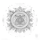Ayahuasca vine and leaves forming a mandala design tattoo design idea