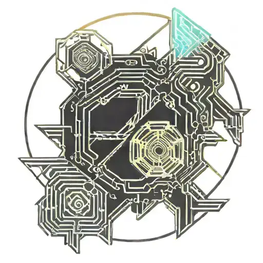 cyber sigilism style tattoo tattoo design idea