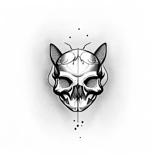 Butterfly rose skull watch cat tattoo design idea