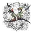 tim burton version of peter pan/neverland tattoo design idea