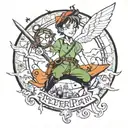 tim burton version of peter pan/neverland tattoo design idea