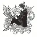A humorous tattoo of a coincidence between a software engineer and a mystical being tattoo design idea