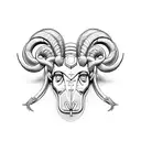 A video game controller morphing into an Aries ram's head tattoo design idea