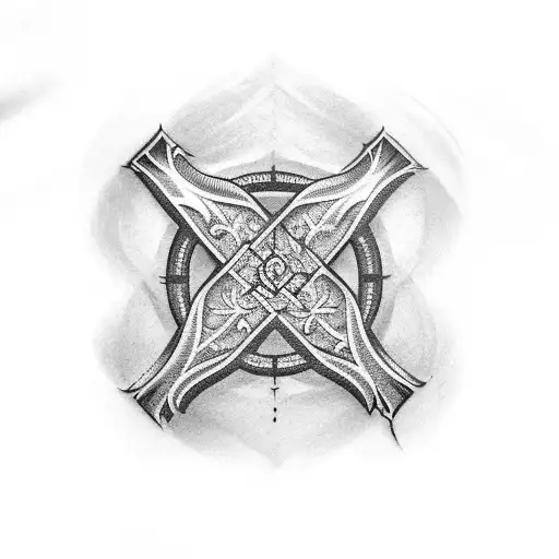 3 christian cross for stomach  tattoo design idea