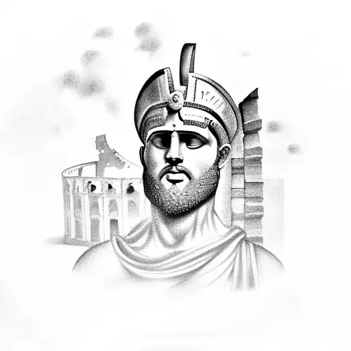 Zeus with colosseum  tattoo design idea